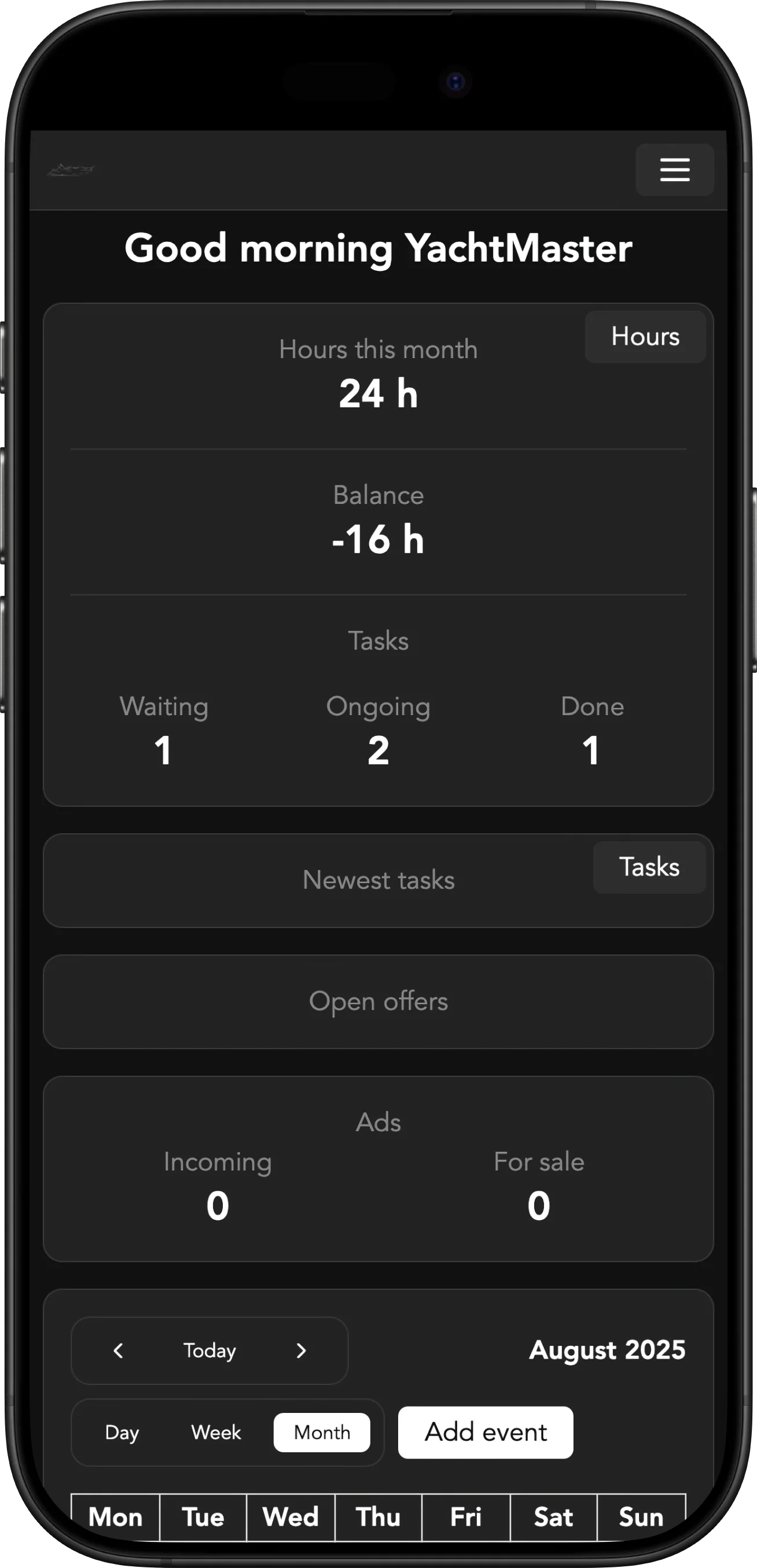 YachtMaster Mockup Mobile