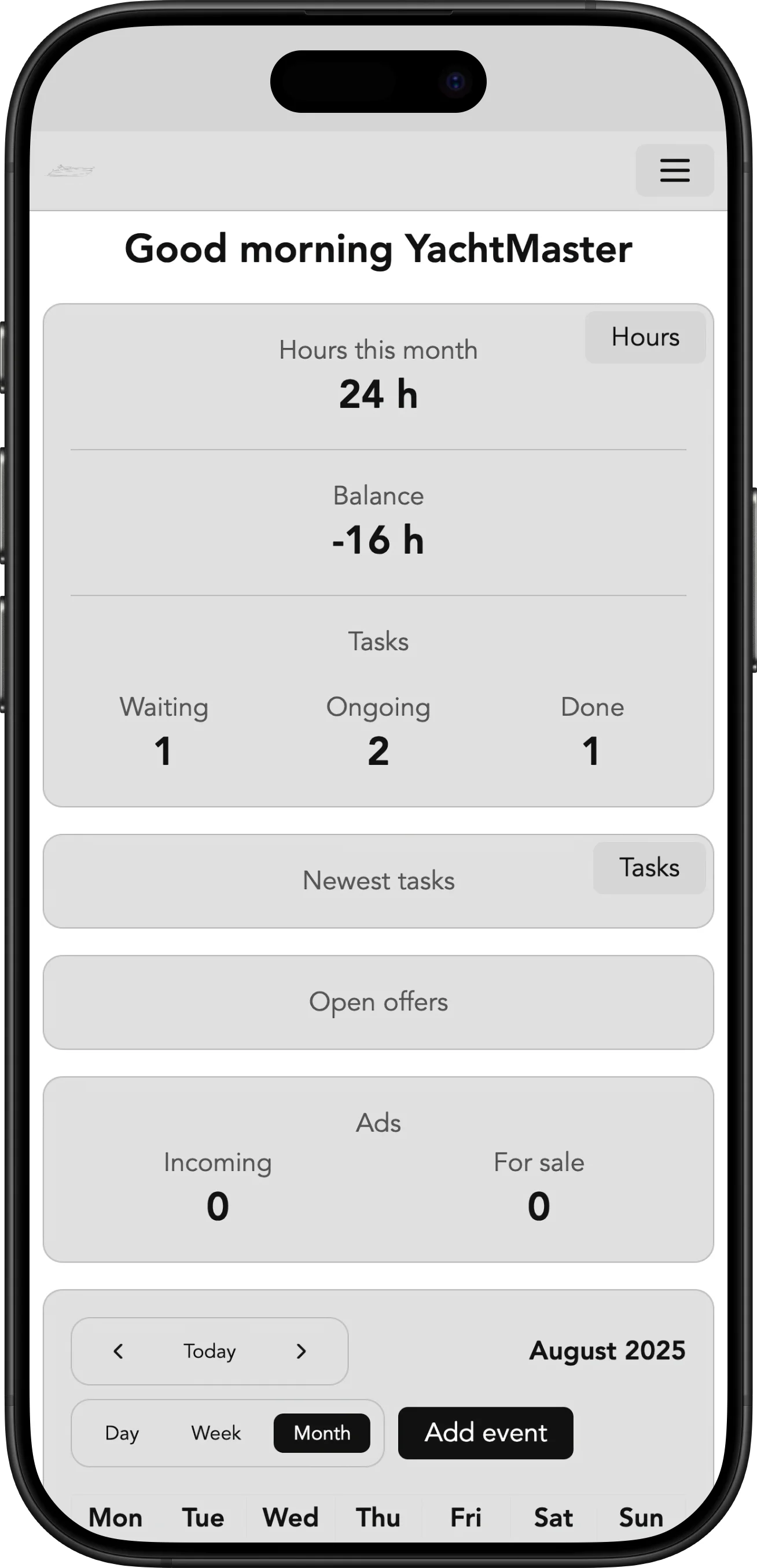 YachtMaster Mockup Mobile
