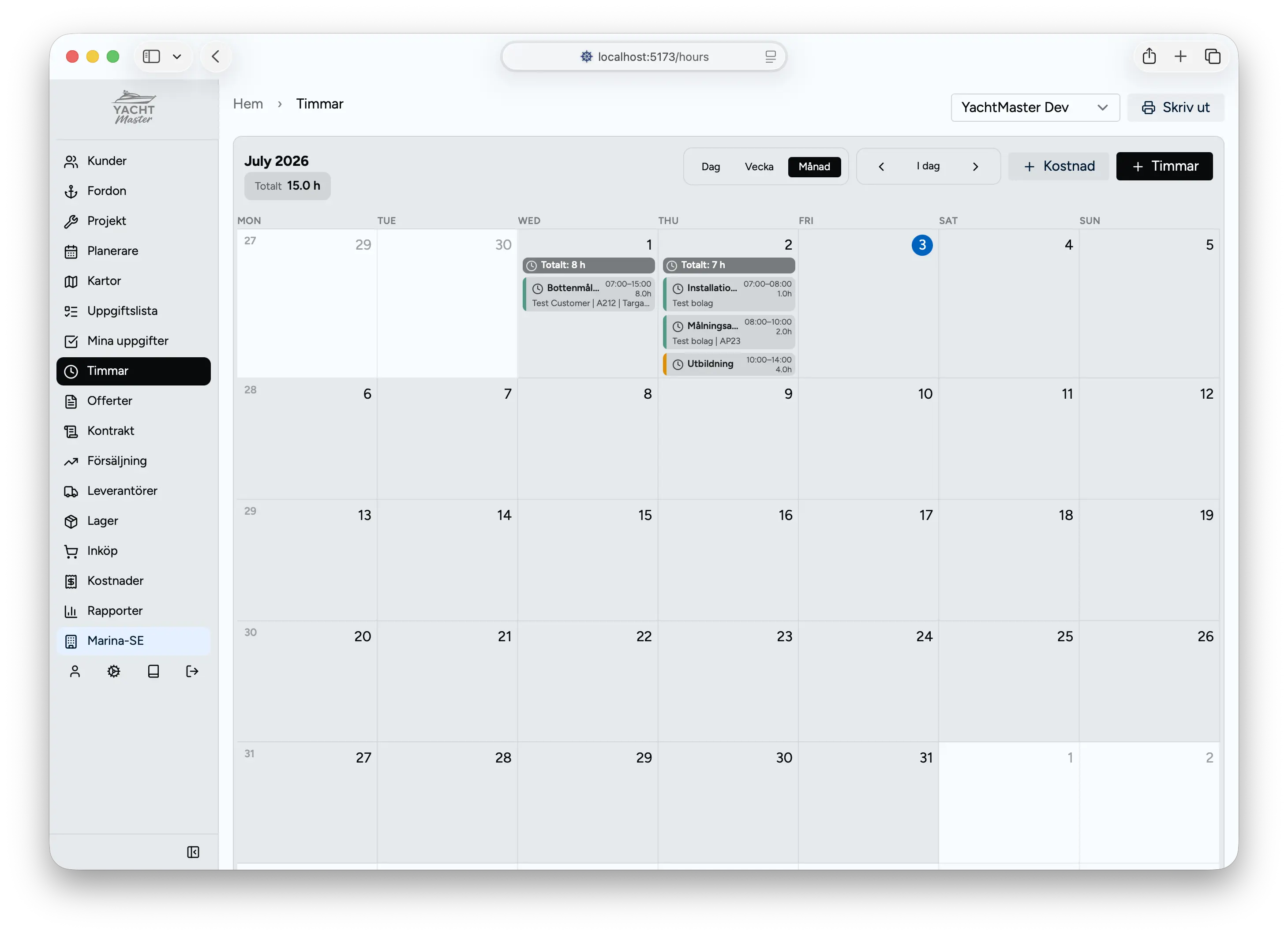 Hours Management