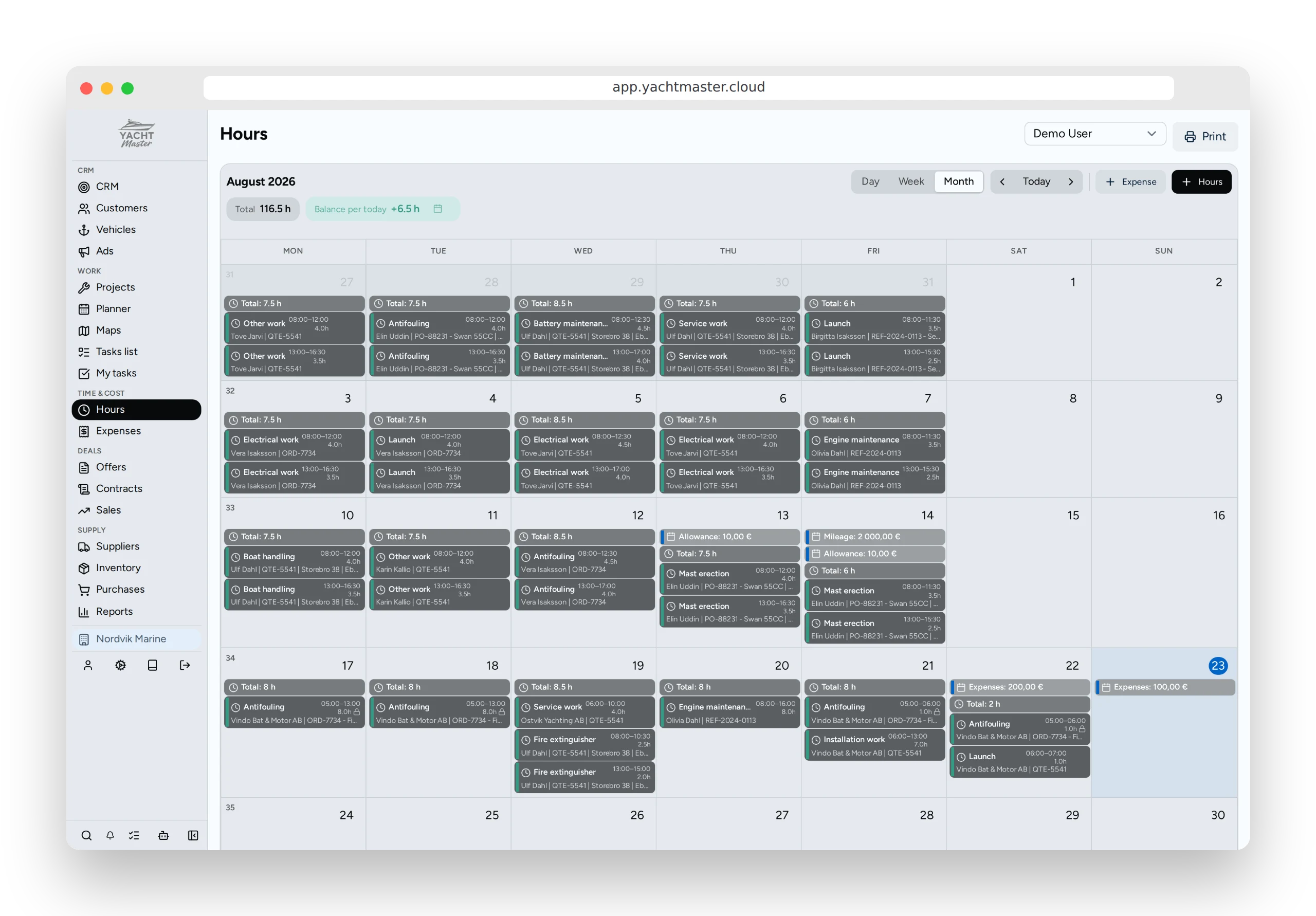Hours Management